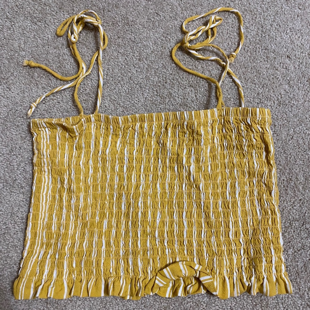 Yellow Ruffle Crop Top